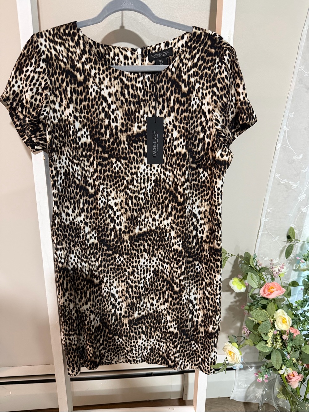 Rachel Zoe Leopard Print Short Sleeve Dress - Brown/Black/Cream